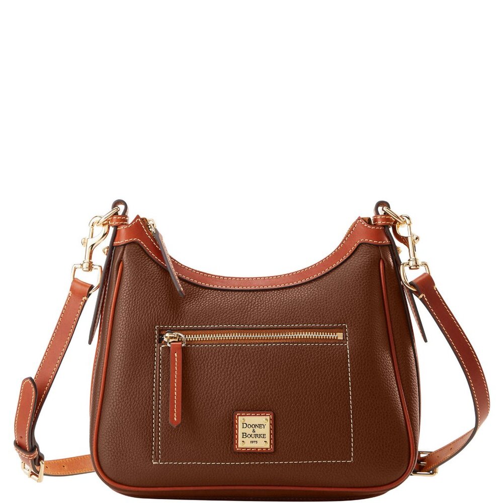 NWT Dooney and Bourke Hobo Crossbody in Bark 10 H 12 A 3.5 W Pebble Leather